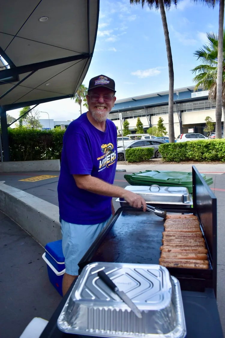 Sausage sizzle in full swing